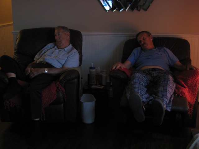 Paul and Andre at the end of this very long day (in Sept-Îles, Quebec)